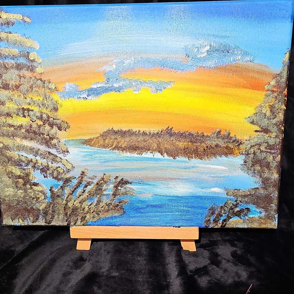 Serene Island Sunset Canvas Art